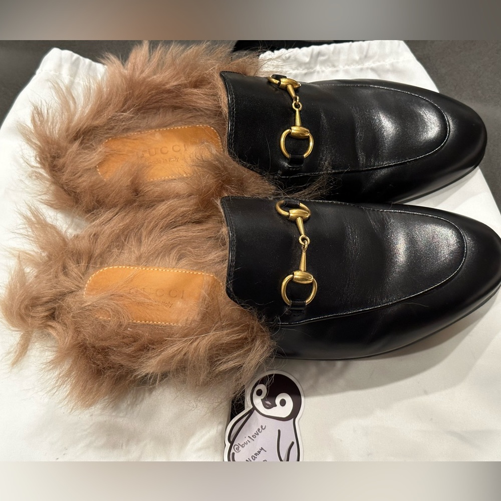 GUCCI Black Horsebit Slip-On Princetown Loafers - size 37 - Picture 3 of 14